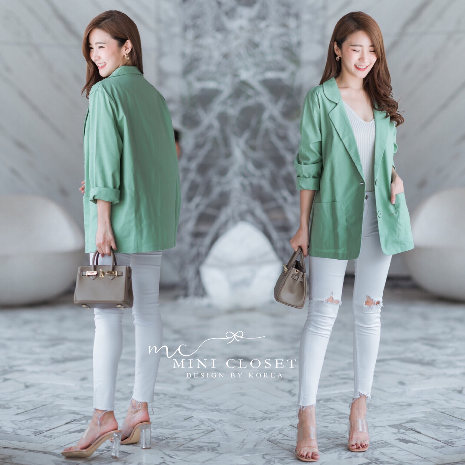 Blazer เบลเซอร์ เสื้อสูทสไตล์เกาหลี ทรงสวยผ้าลินินรีดง่าย