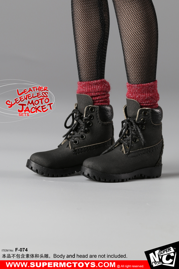 SuperMCTOYS F-074 Leather Sleeveless Moto Jacket Sets