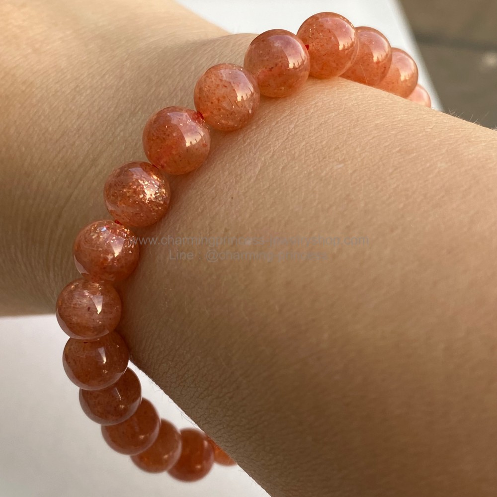 Sunstone Bead ซันสโตน สร้อยข้อมือ 8 mm