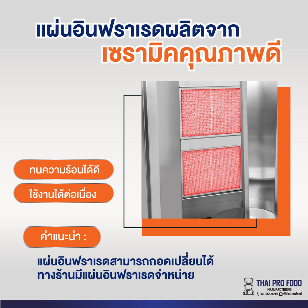 เตาเคบับ 4แผ่น อินฟราเรด (ขนาดใหญ่ที่สุด)