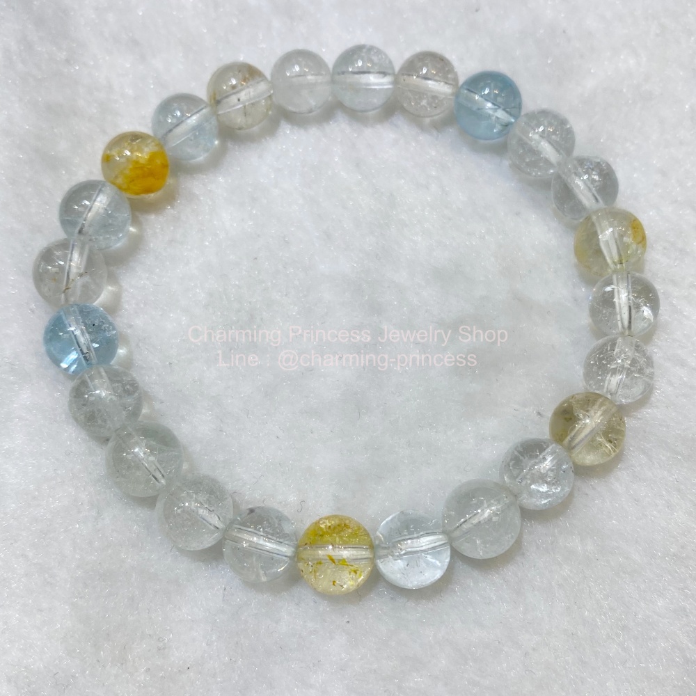 Color of Blue Topaz โทพาสหลากสี 8 มม เป็นสัญสักษณ์ของความมีอำนาจ และเฉลียวฉลาด