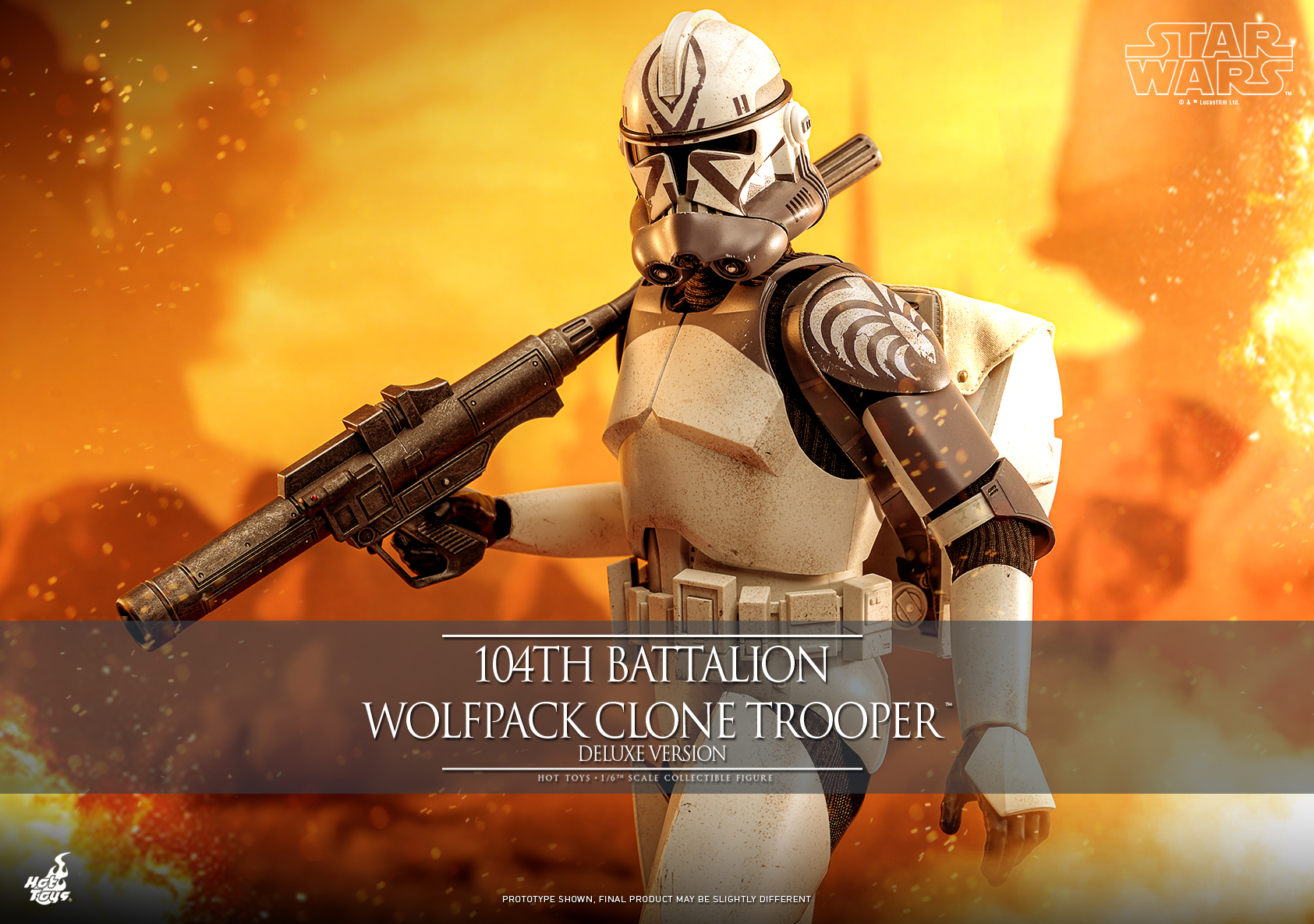 Hot Toys TMS143 Star Wars: The Clone Wars - 104th Battalion Wolfpack Clone Trooper (Deluxe Version)