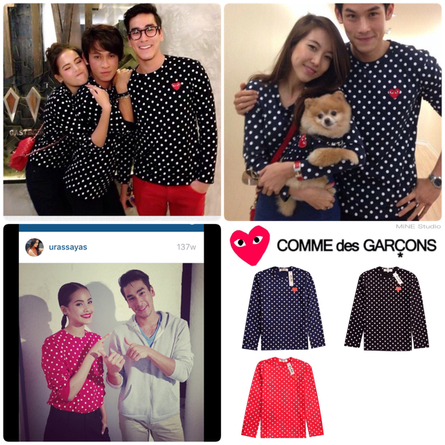 PLAY Comme เสื้อยืดแขนยาวลายจุด