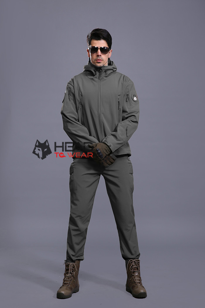 เสื้อแจ็คเก็ต Tactical กันน้ำ : สีเทาเข้ม Gray รหัส JT004