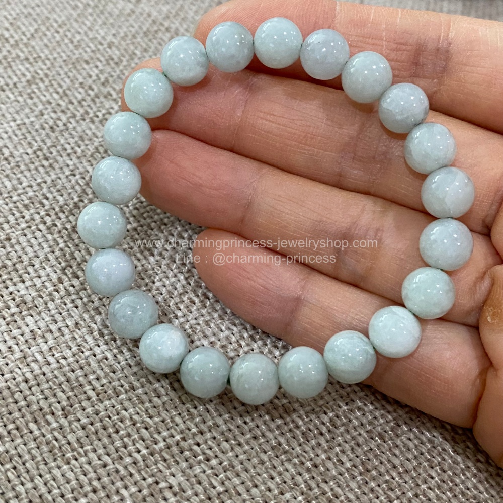 Burmese Jade หยกพม่า 8 มม เจริญรุ่งเรือง ก้าวหน้า อายุยืน AA+