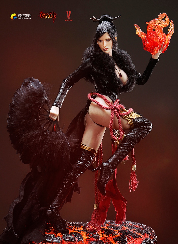 VERYCOOL DZS-003 + VCF-2028 1/6 “Dou Zhan Shen” Series of Tencent Game - RAKSA + Stone-Shaped Display Stand