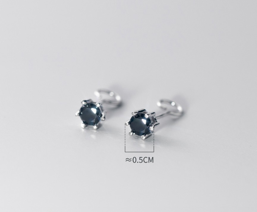 ไร้แป้น ไม่หลุด ไม่หาย ใส่นอนได้ไม่เจ็บ Dots ไร้แป้น (Backless Dots ราคา/ข้าง) CZ ขาว/ดำ_ES806