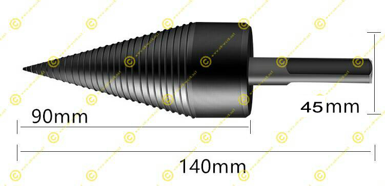 D28 ดอกเจาะผ่าไม้ ทำฟิน ย่อยกิ่งไม้ ทะลวงตอไม้ ขนาด 45 มิล