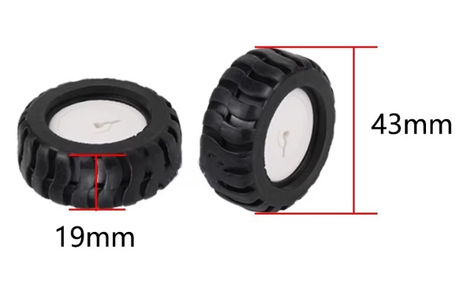 MO45 ล้อพลาสติก 43 มิล รูเพลา 3 มิลมีบาก สำหรับมอเตอร์เกีย GA12-N20