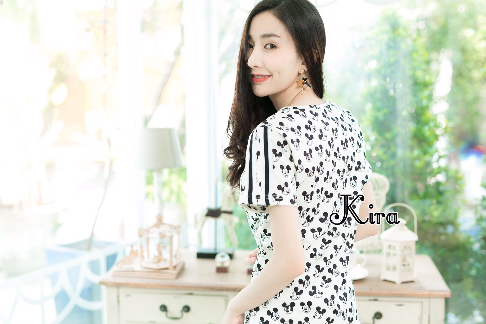 ส่งฟรี!! ชุดเซท เสื้อลาย Mickey ลายเต็ม ใส่แมตซ์กับกางเกงขายาว