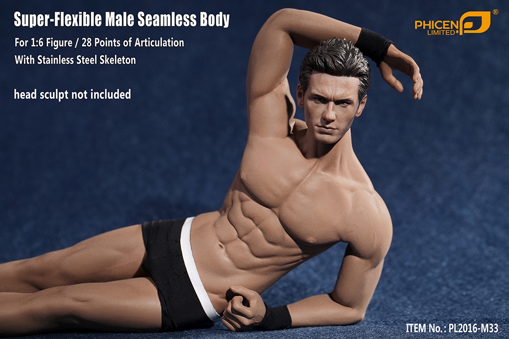 Phicen PL2016-M33 male super flexible seamless body with metal skeleton