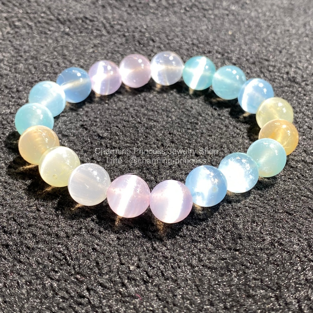 Candy Pastel Selenite เซเลไนต์สีหวานละมุน 10 มม เสริมสร้างพลังงานบวก ล้างพลังงานลบได้อย่างดีเยี่ยม สร้างสมาธิ และเพิ่มความผ่อนคลายให้กับจิตใจของคุณ