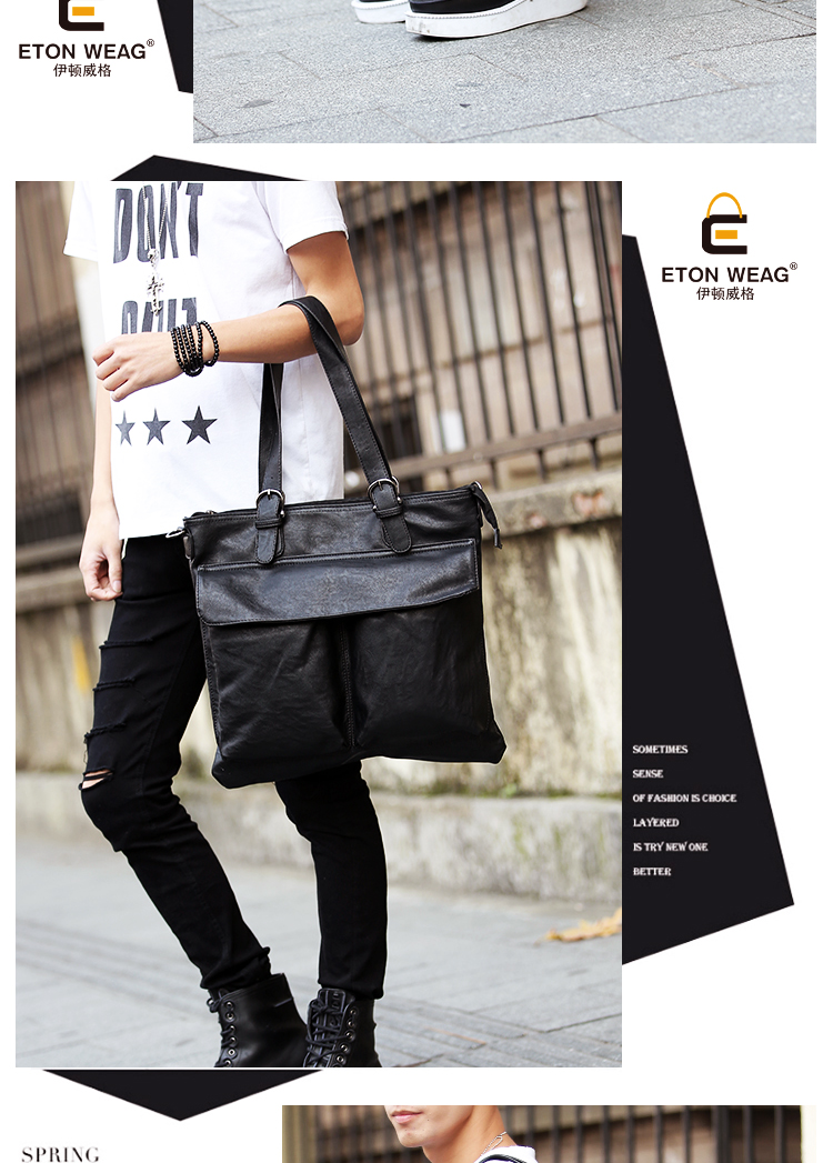 พร้อมส่ง กระเป๋าสะพายไหล่สะพายข้าง ใส่หนังสือ วัยทำงาน ผู้ชายแฟขั่นเกาหลี
