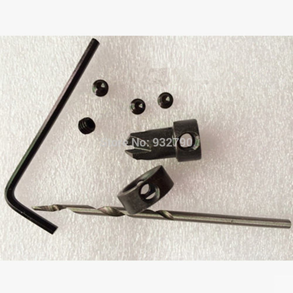 DT03 ดอกเจาะไม้พร้อมเทเปอร์สำหรับฝังหลบหัวสกรูในเนื้อไม้ ชุด 7 ดอก ประกอบด้วย แหวนกะระยะ ควาามลึกเทเปอร์ ปลอกคว้านเทเปอร์ รวม 22 ชิ้น ถอดประกอบได้ทุกชิ้น