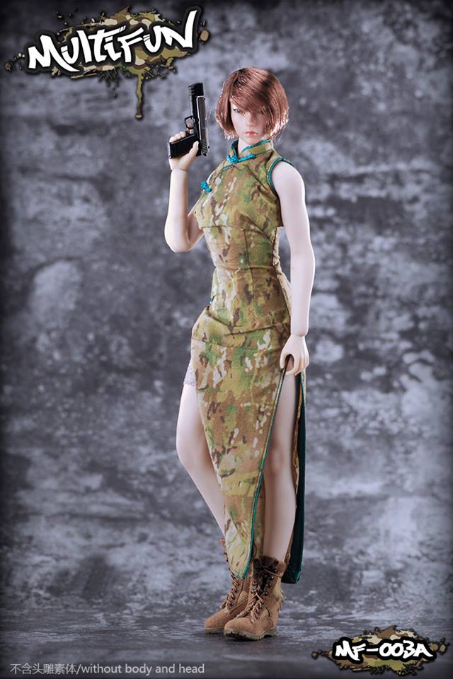 MULTIFUN MF-003A ,B ,D 1/6 Camouflage Cheongsam Set