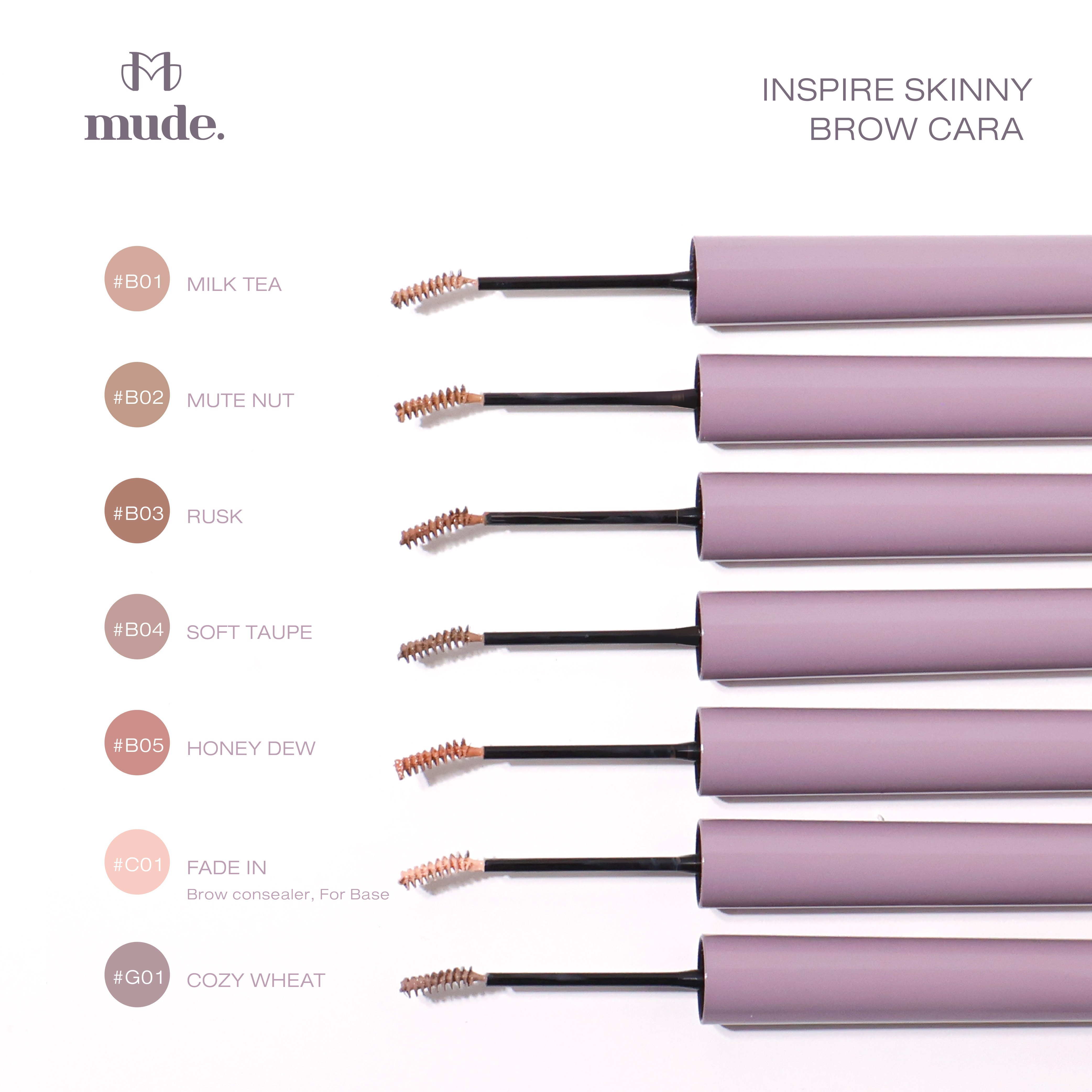 MUDE INSPIRE SKINNY BROW CARA 3.2 G. (มาสคาร่าปัดคิ้ว)