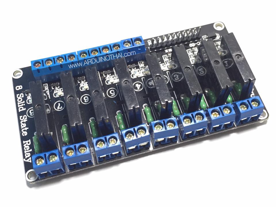8 Chanel Solid State Relay ควบคุมไฟ AC 220-240V