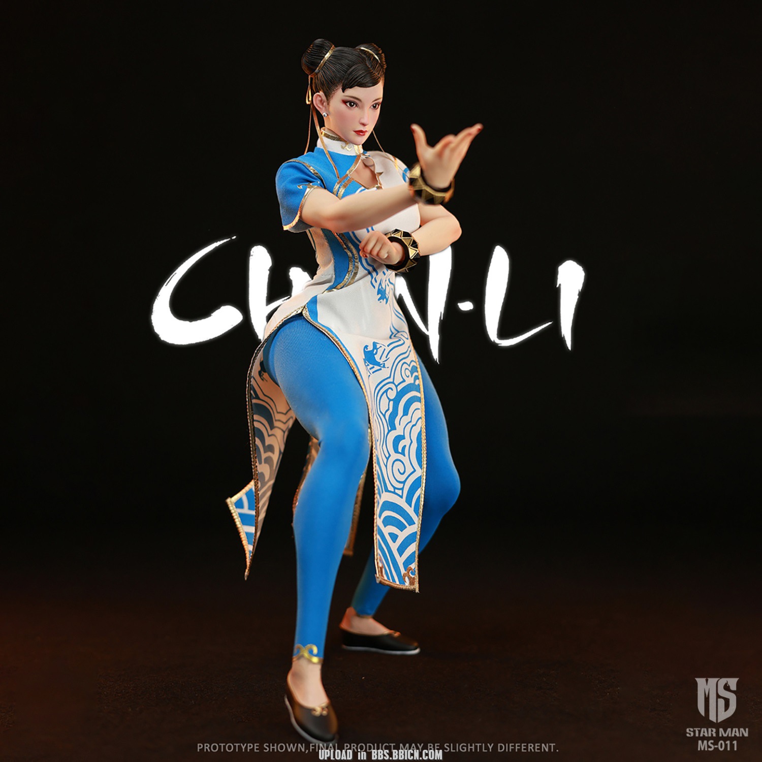 STAR MAN MS-011 Female Fighter Chun-li (Blue Cloud Patterned White Cheongsam Version)