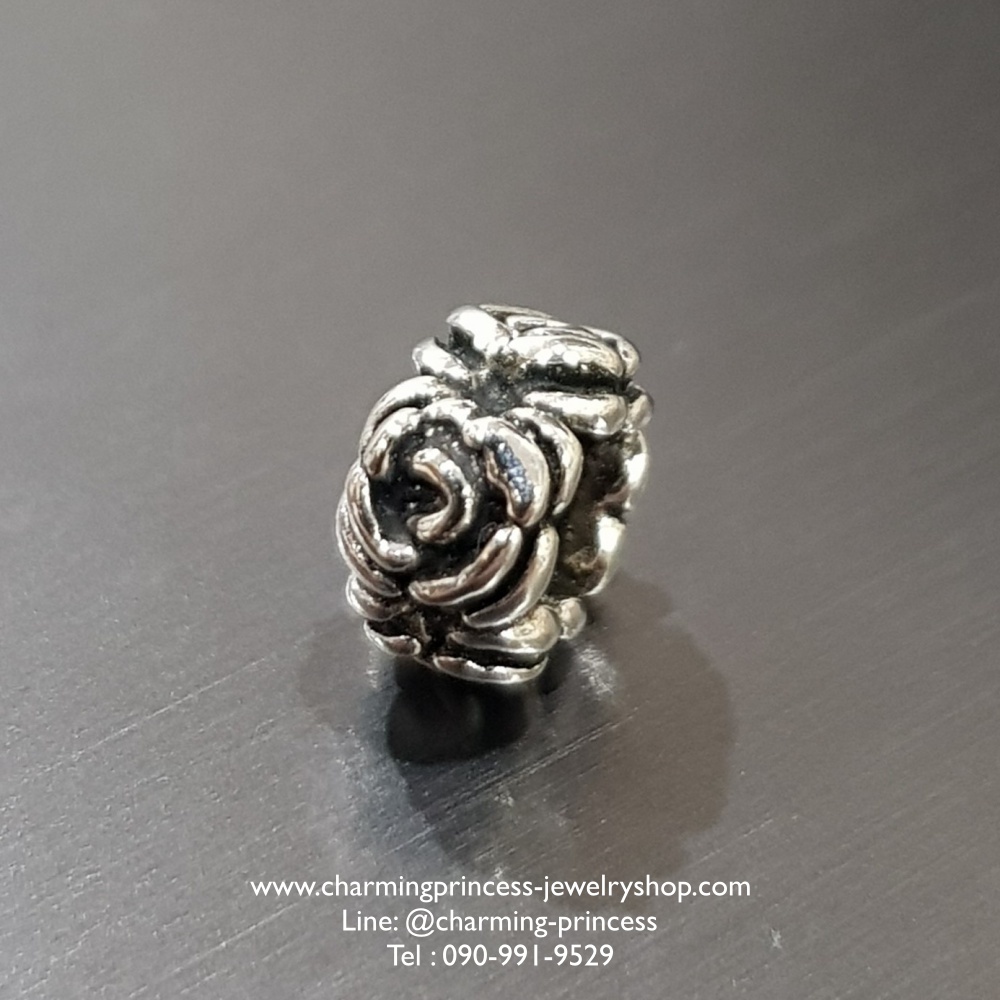 ตัวคั่นดอกไม้กุหลาบ Rose Pandora Inspired 925 Sterling Silver