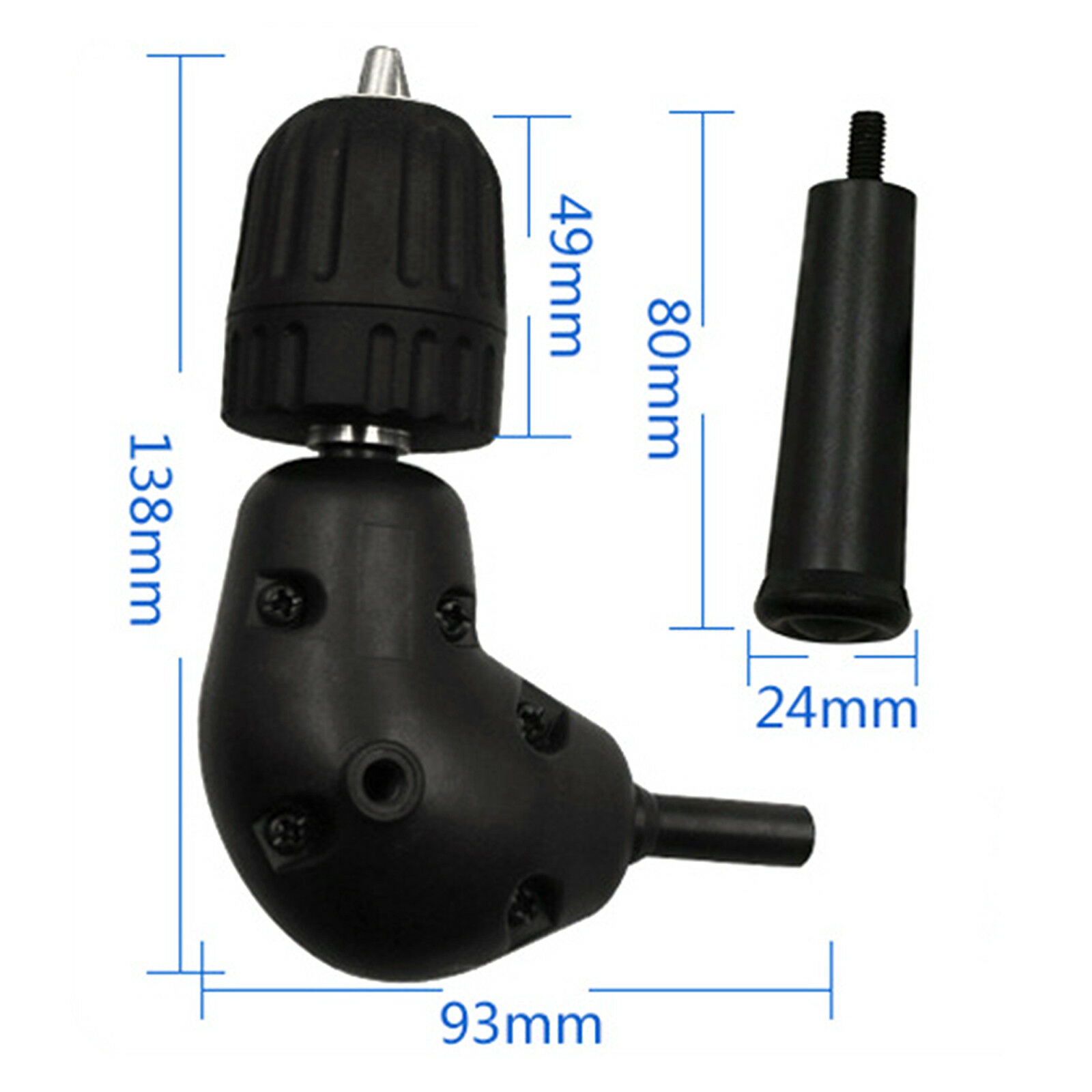 CH03 ข้อต่อสว่าน 90 องศา หัวจับปลดเร็ว 0.8-10 มิล