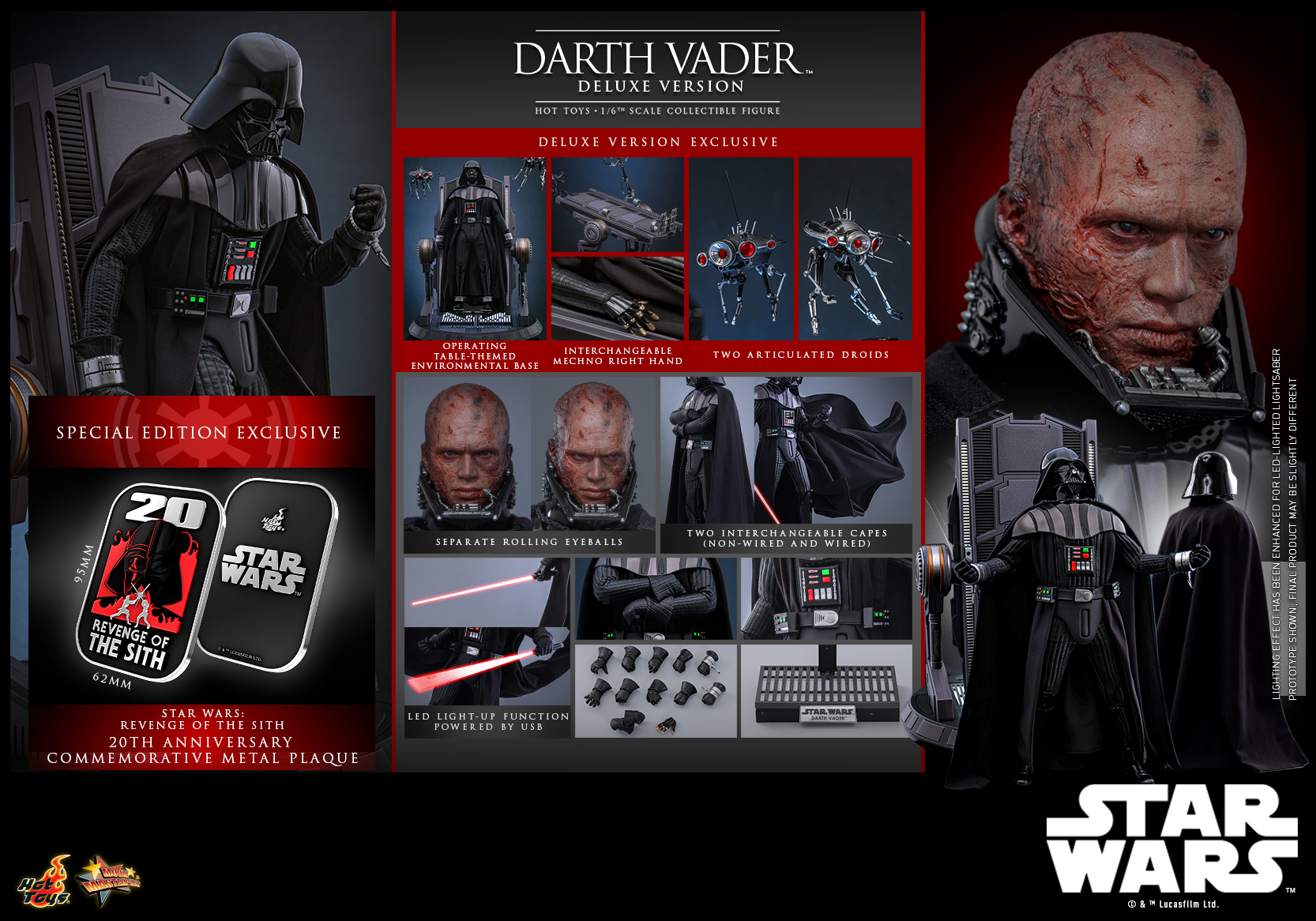 Hot Toys MMS811 Star Wars Revenge of the Sith - Darth Vader (Deluxe Version)