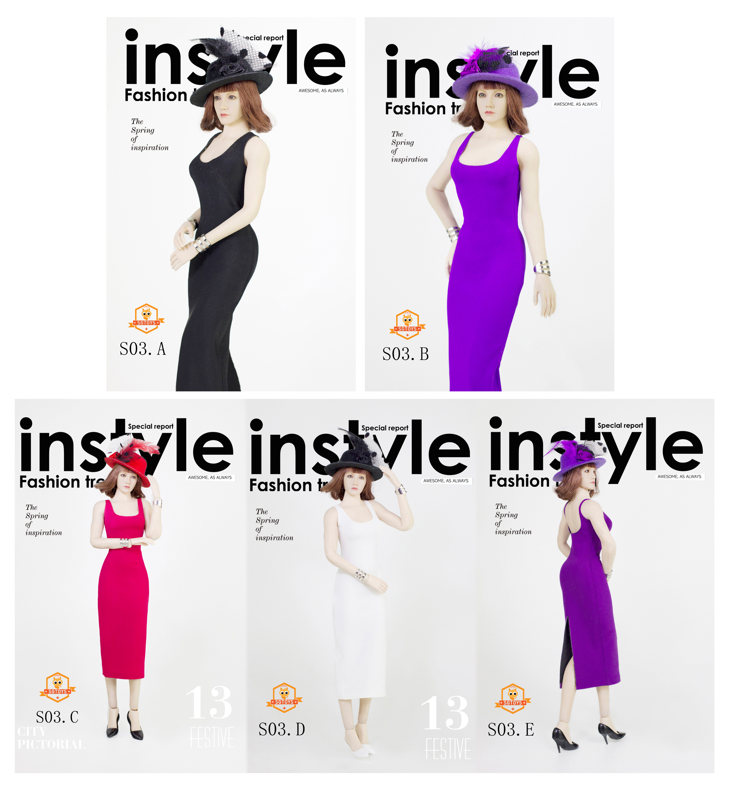 SGTOYS S03B ,C ,D ,E Sexy Ladies Long Skirt Set