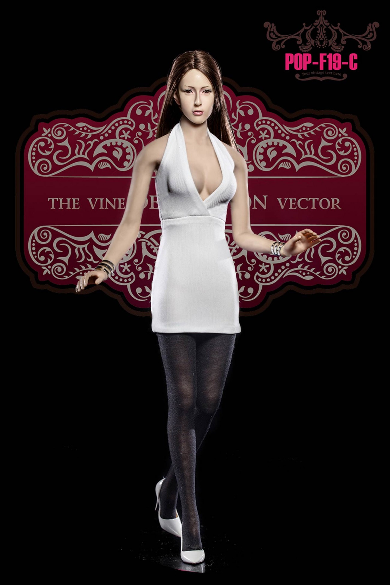 POPTOYS F19 Ladies sexy low-cute halter dress suit