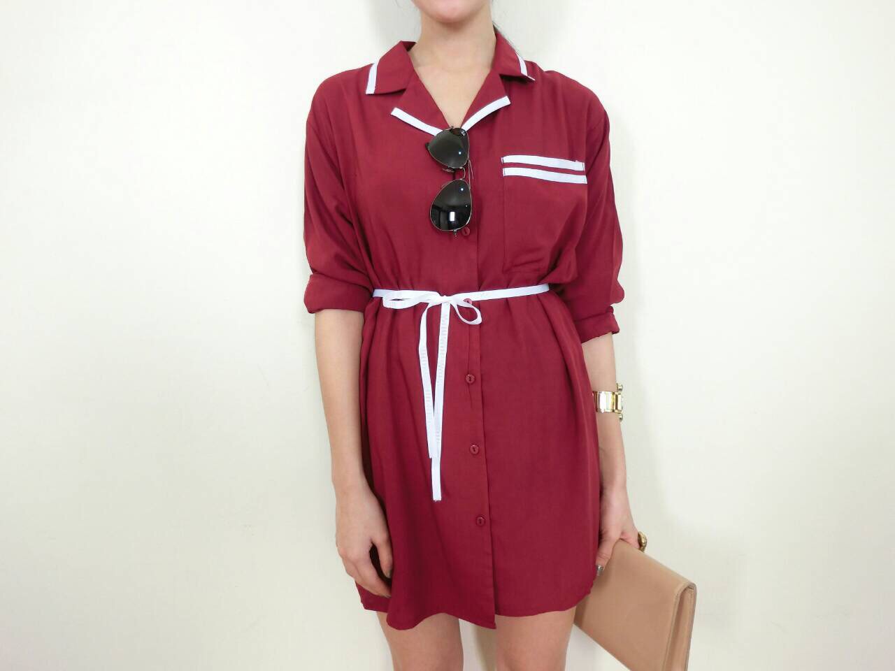 เดรสเชิ้ต เดรสทำงาน ชุดเดรสแฟชั่นสวยผ้าดี