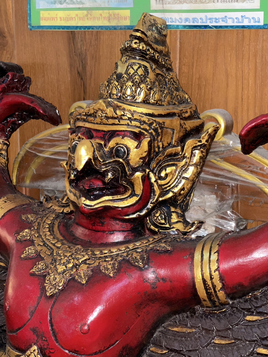 พญาครุฑ ครุฑแขวนผนัง ขนาดกว้างสูง65ซม ครุฑเก่า