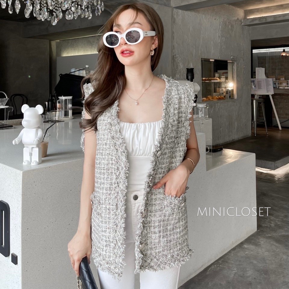 เสื้อทวีตแขนกุด เสื้อคลุมแขนกุด เสื้อกั๊ก