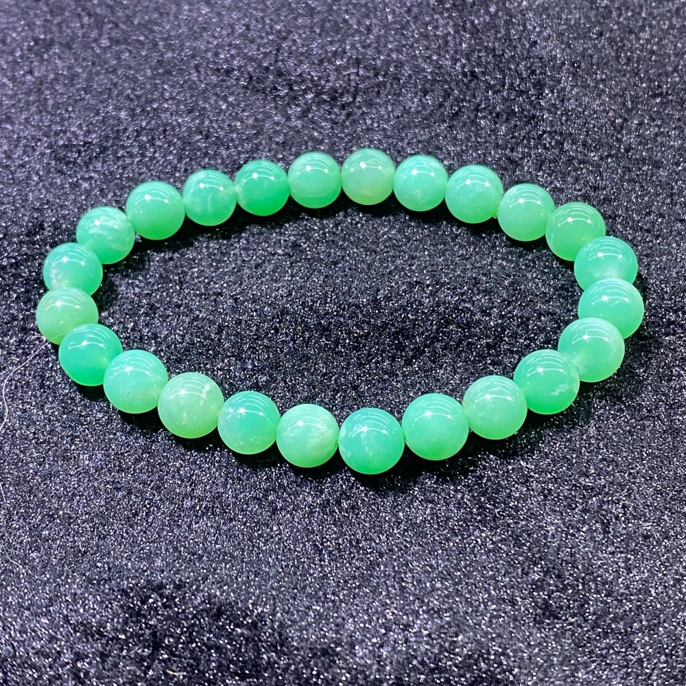 Chrysoprase คริสโซเพลส 7.6 มม หินแห่งความผ่อนคลาย ป็นหินที่ช่วยนำความอุดมสมบูรณ์ของความรัก และความเจริญรุ่งเรืองในชีวิต