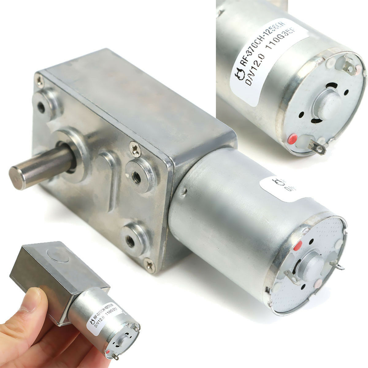 MO06 มอเตอร์ทดเกียร์ JGY-370 12V DC แกนเพลา 6 มิล แรงบิดสูง 40 รอบ/นาที สำหรับ DIY