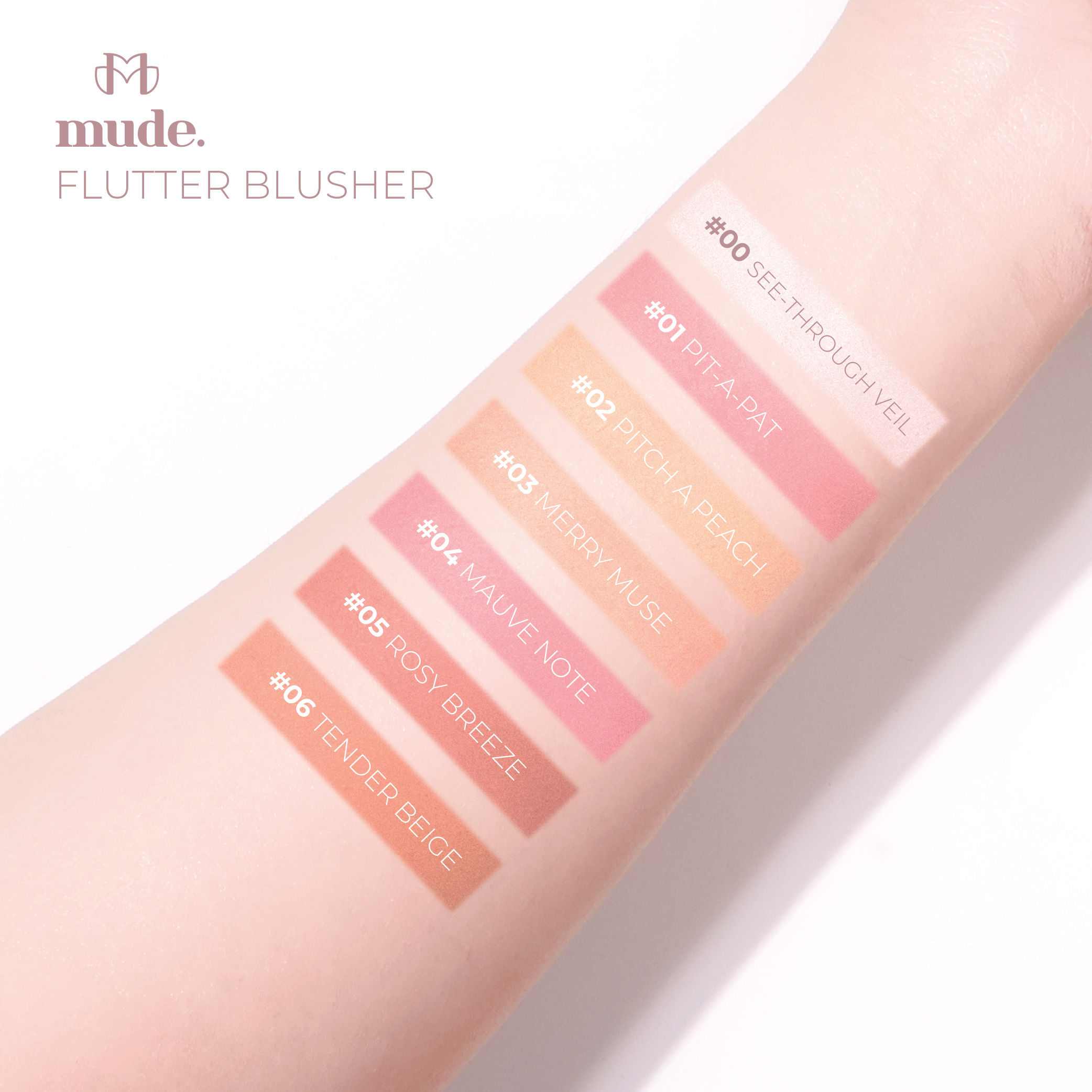 MUDE FLUTTER BLUSHER 5 G. ( บลัชออน ที่ปัดแก้ม)