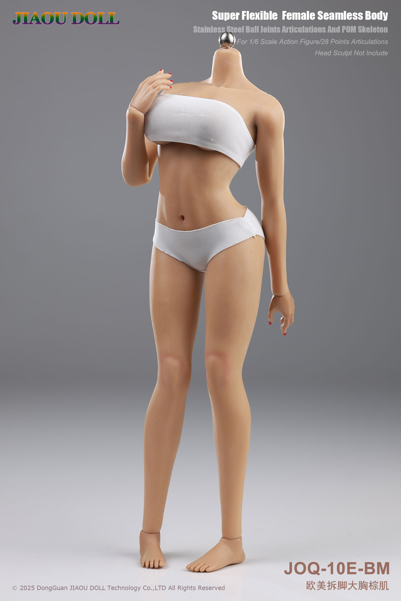 JIAOUDOLL JOQ-10E 1/6 Super Flexible Female Seamless Body Detachable Feet Lager Breasts Without Head