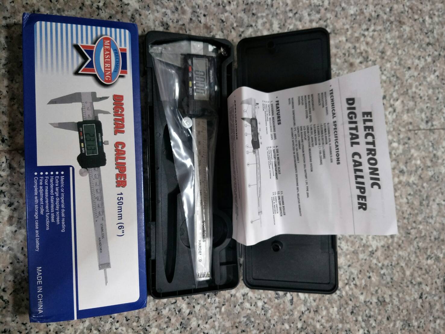 R14 เวอร์เนีย ดิจิตอล อลูมิเนียม ไม่เป็นสนิม ไม่เป็นแม่เหล็ก ขนาด 6 นิ้ว สำหรับวัดหยาบ