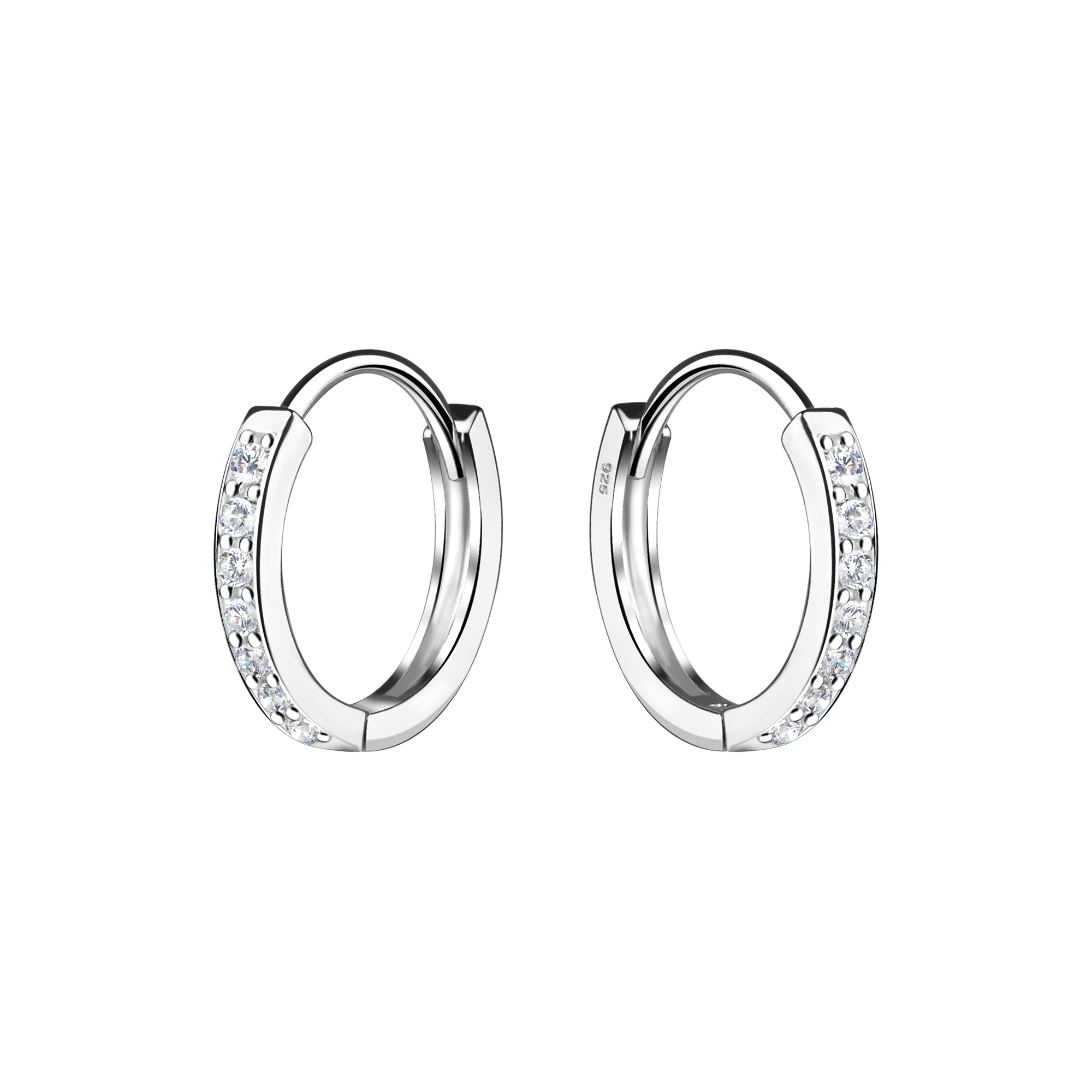 ต่างหูห่วงสำหรับผิวแพ้ง่าย เงินแท้ 92.5% Silver Huggie 11mm_ES0066