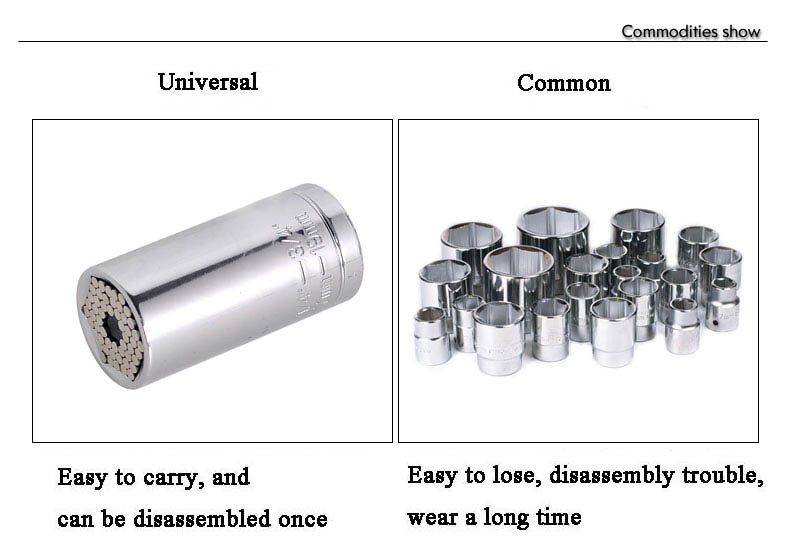 AD18 ลูกบล็อกเอนกประสงค์ อันเดียว ไขน็อตได้ตั้งแต่เบอ 7 ถึงเบอ 19 พร้อมแกนแปลงใส่สว่าน