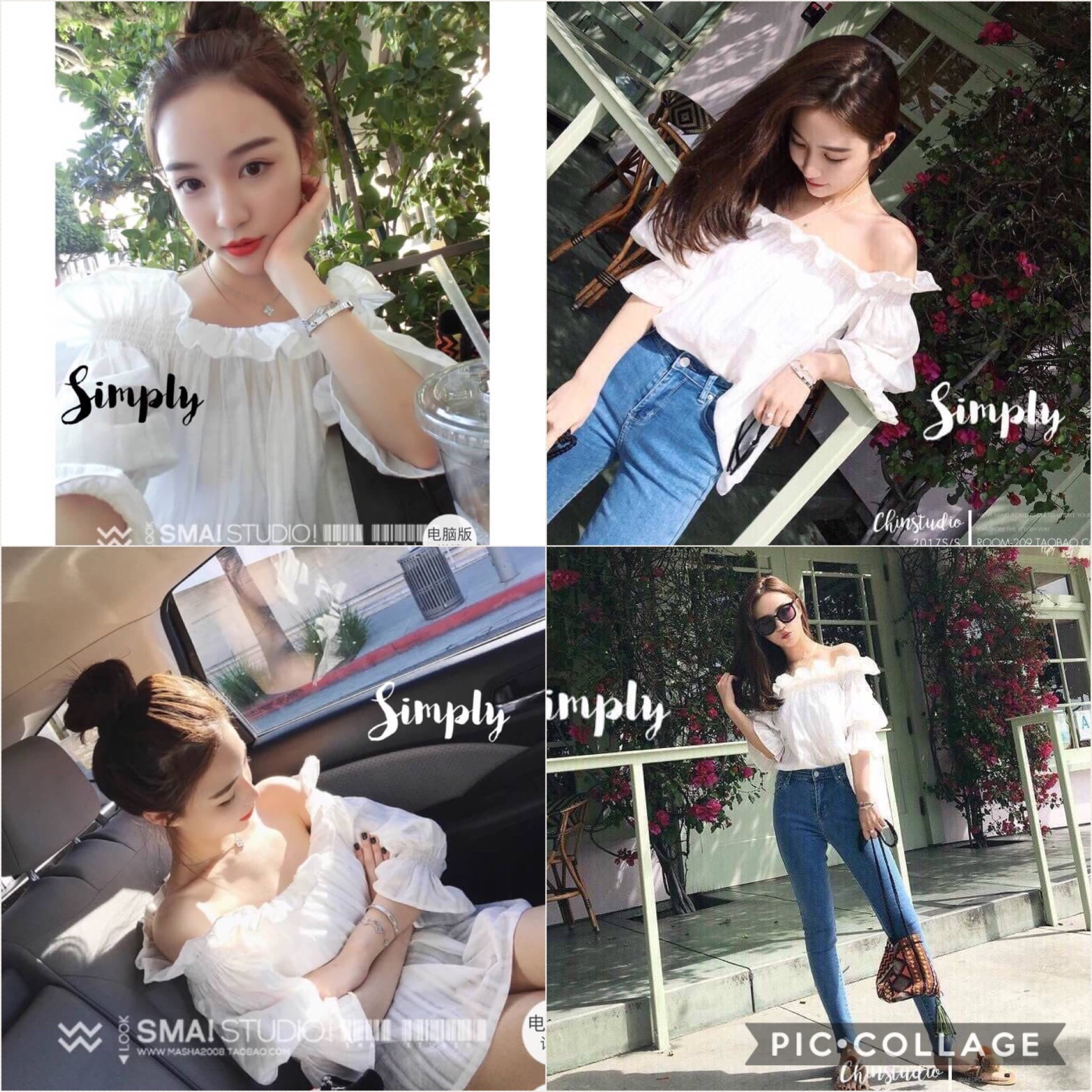 เสื้อปาดไหล่ แขนจั้ม แต่งลอนระบายน่ารักๆที่อกและแขน เนื้อผ้าดีมากกก แมตซ์กับอะไรก็น่ารัก งานสวย ใส่ออกมาน่ารักตามแบบเป๊ะเลยค่า