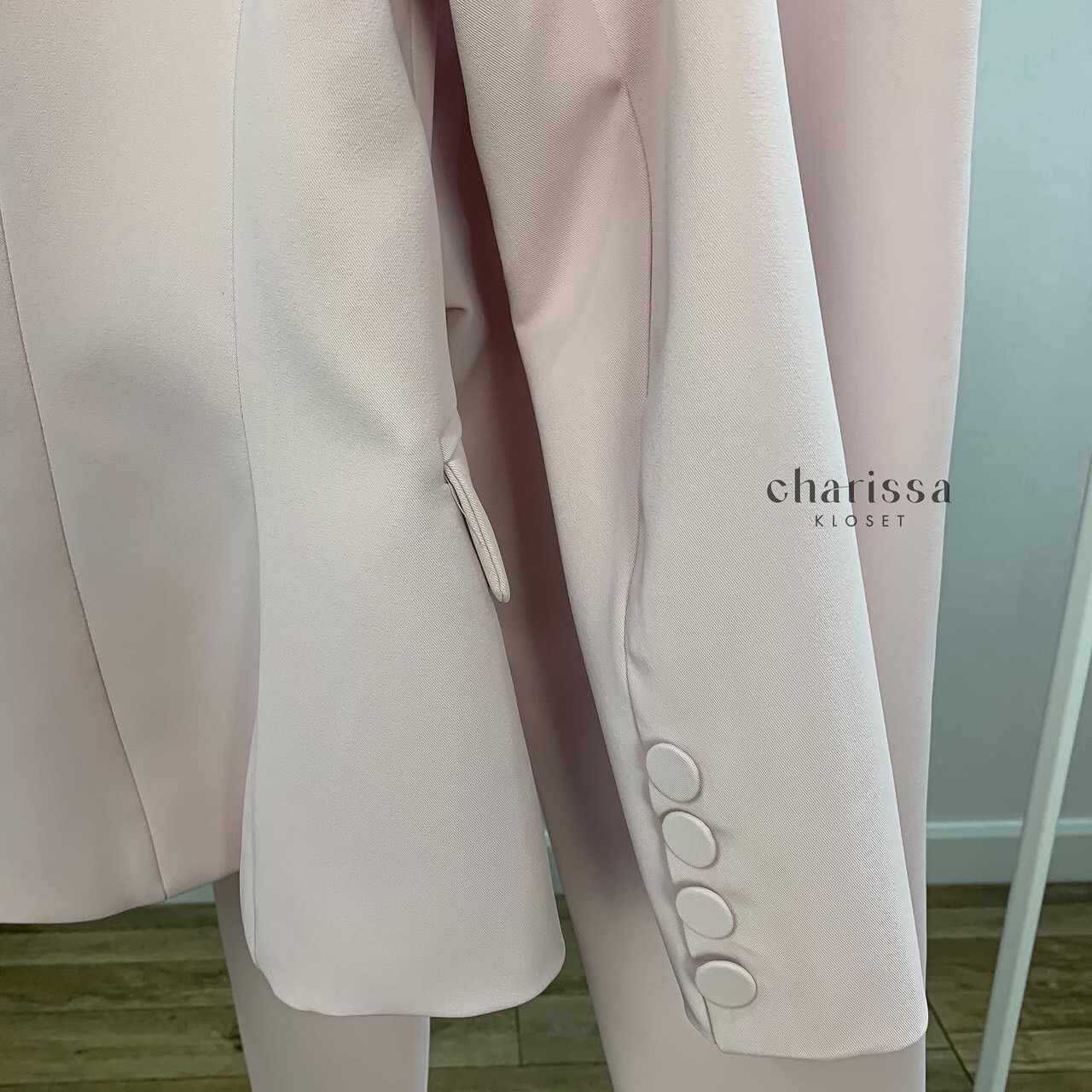 ชุดสูทผู้หญิง เซตสูทขายาวผู้หญิง ชุดสูทสีชมพูพาสเทล