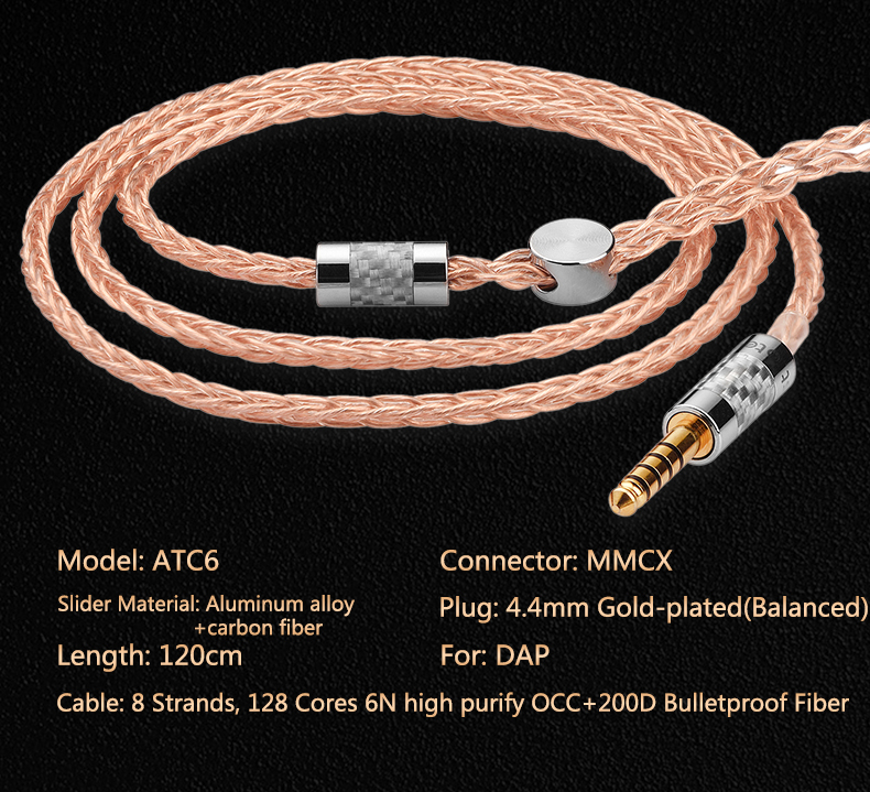 ขาย Astrotec ATC6 สายอัพเกรดหูฟัง 6N OCC 128 แกน สายถัก 8 ขั้ว MMCX