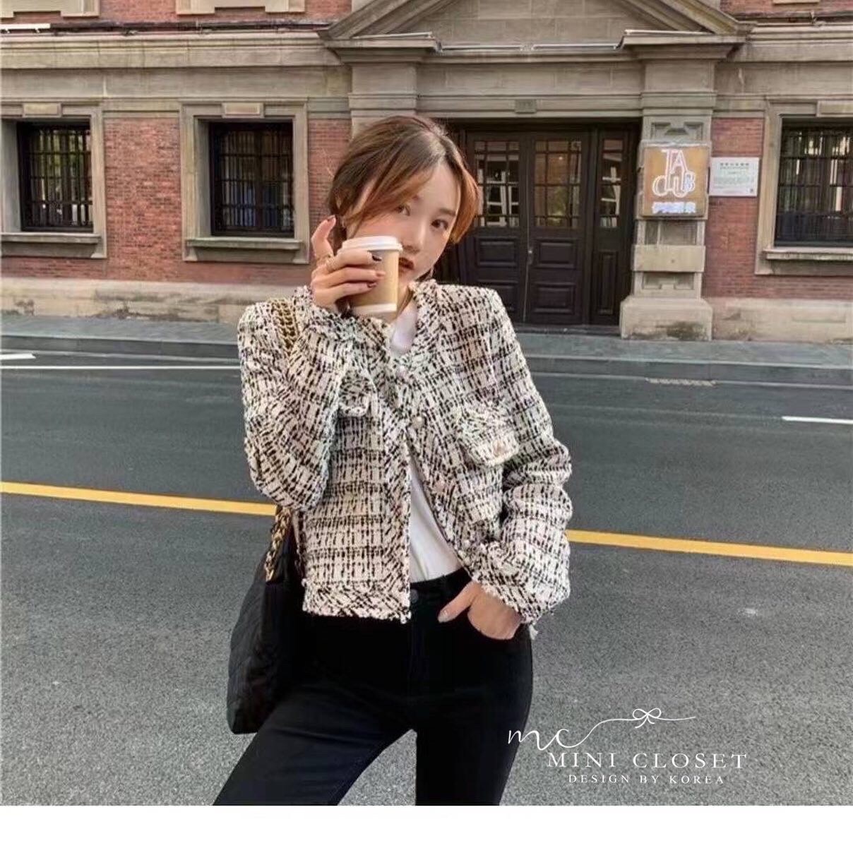 เสื้อคลุมผ้าทวิต เสื้อทวีตชาแนลสไตล์เกาหลี เสื้อทวิตรุ่นใหม่ขายดีมากกกก