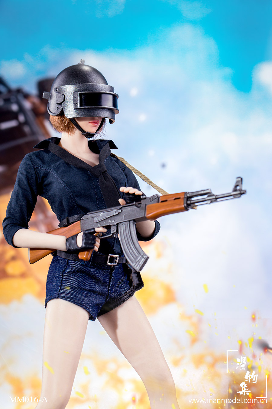 Manmodel MM016-A, MM016-C Chicken Dinner Female Combat Suit (Dark Blue)/(Light blue)