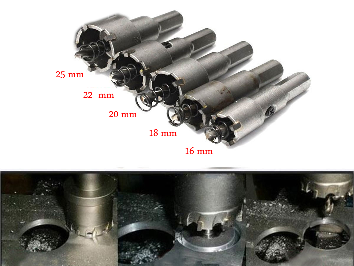 DM07 ชุดดอกโฮลซอร์ คาร์ไบ เจาะเหล็กสเตนเลส เหล็กแหนบรถยนต์ เหล็กชุบแข็ง 16-25 มิล ชุด 5 ดอก