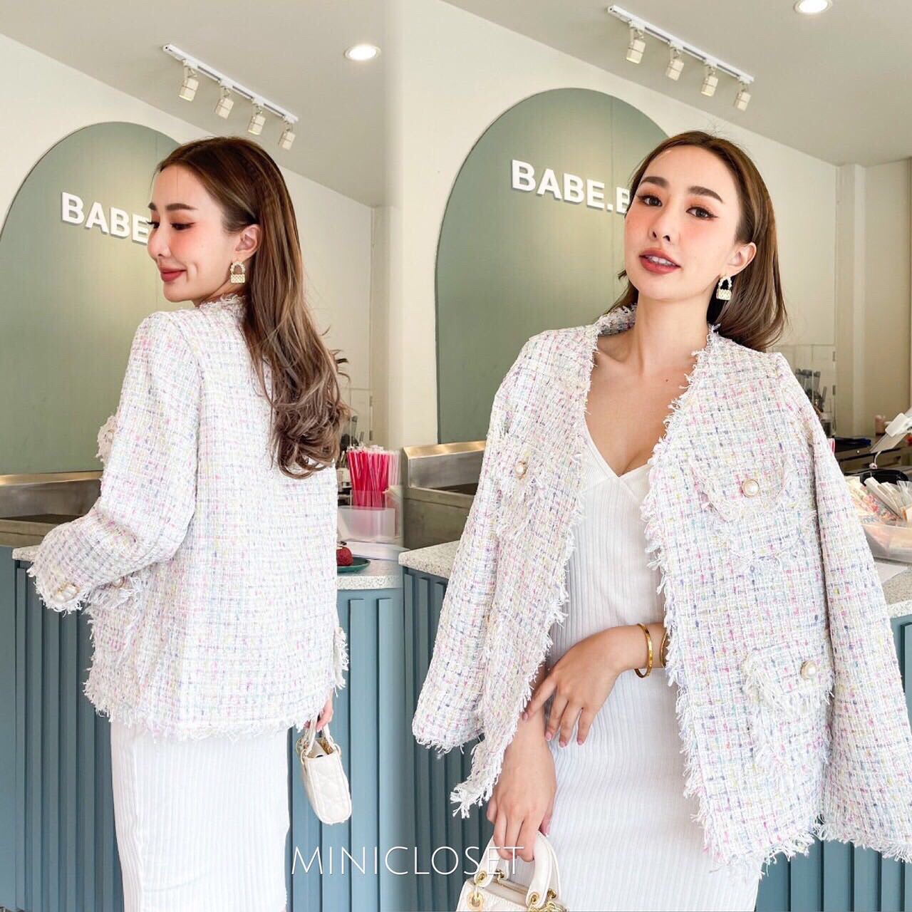 เสื้อคลุม เสื้อคลุมผ้าทวิต เรียบหรูดูแพง