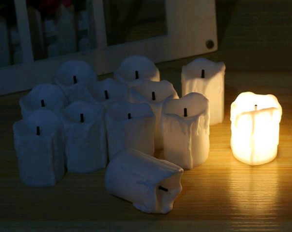 เทียน LED ขนาดเล็กแบบมีหยดน้ำตาเทียน