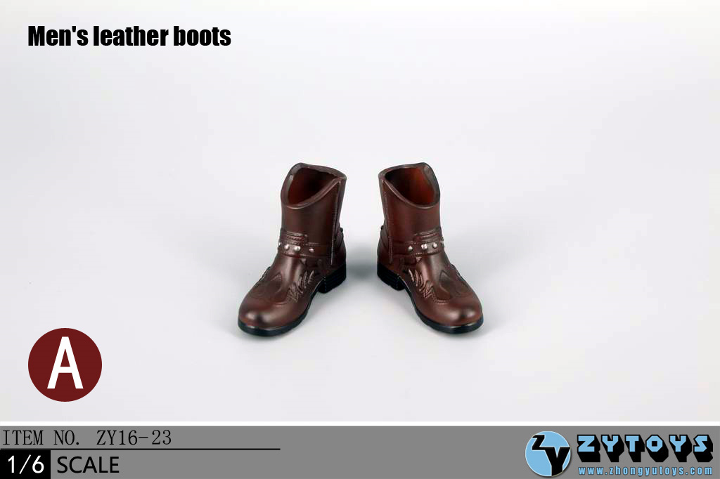 ZY Toys ZY16-23A Men's Leather Boots Black