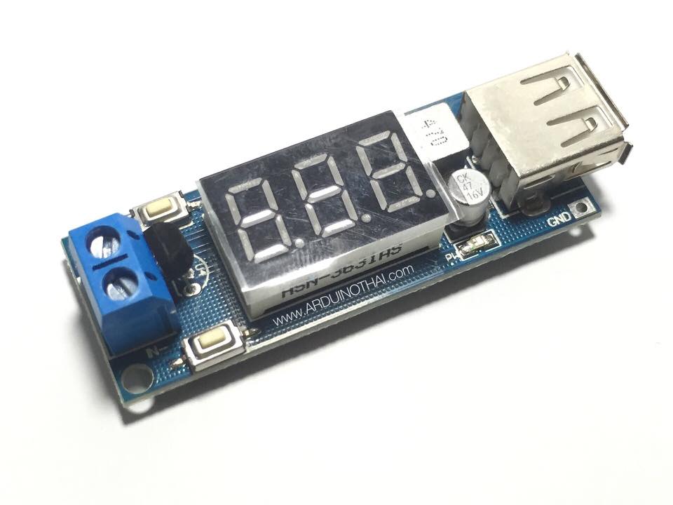 5V USB Output Converter DC 4.5V-40V to 5V/2A โมดูลลดแรงดัน 4.5 - 40V เป็น 5V/2A พร้อมจอแสดงผล สต็อกไทยส่งไว