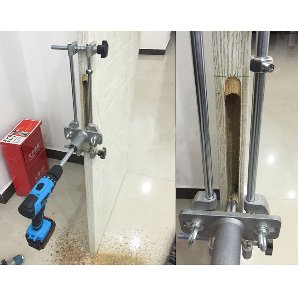 G13 ชุดเครื่องเจาะตลับกุญแจ เจาะกลอนประตูดิจิตอล จิ๊กเจาะตลับกุญแจ