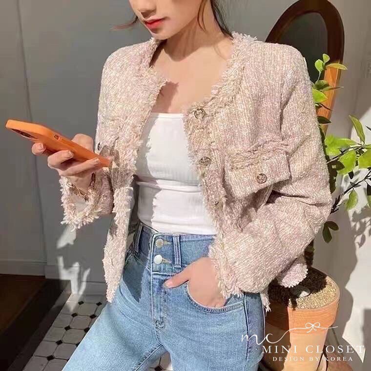 เสื้อคลุมผ้าทวิต เสื้อทวีตชาแนลสไตล์เกาหลี เสื้อทวิตรุ่นใหม่ขายดีมากกกก