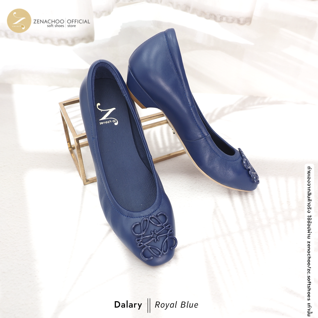 ทรงปกติ เปลี่ยนไซส์ได้-ไม่รับคืน Zenachoo รุ่น Dalary สูง 1 นิ้ว หนังแกะแท้ หน้ากว้างไม่บีบเท้า หนังนิ่มมาก